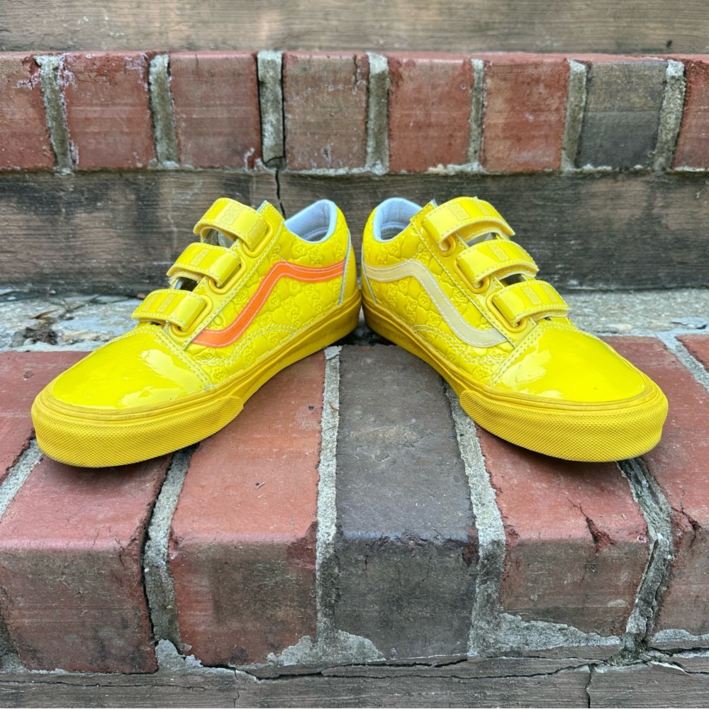Vans x Haribo Gummy Bear Yellow Patent Old Skool Velcro Strap Sneakers Size 7.5 - Picture 5 of 14